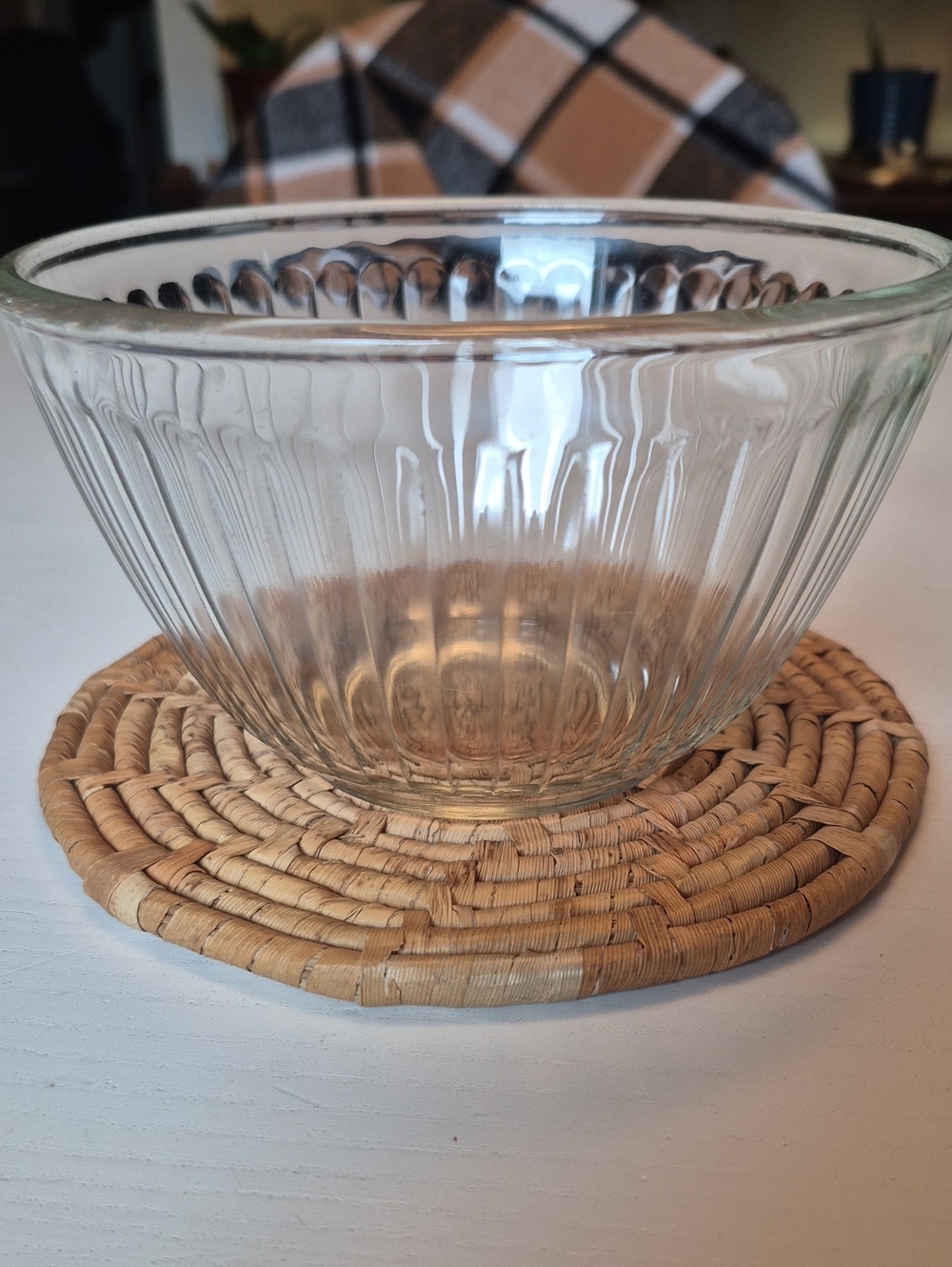 Pyrex Ribbed Glass Mixing Bowl Clear